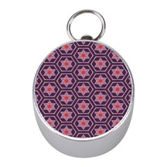 Flowers And Honeycomb Pattern 			silver Compass (mini)