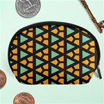 Green triangles and other shapes pattern Accessory Pouch Front