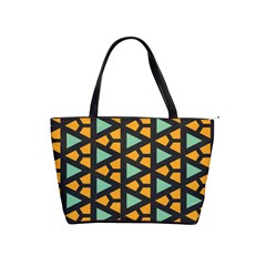 Green Triangles And Other Shapes Pattern Classic Shoulder Handbag by LalyLauraFLM