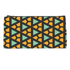 Green Triangles And Other Shapes Pattern 	pencil Case by LalyLauraFLM