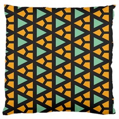 Green Triangles And Other Shapes Pattern 	large Flano Cushion Case (two Sides) by LalyLauraFLM