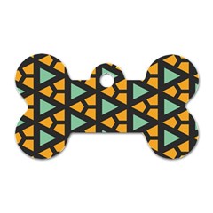 Green triangles and other shapes pattern 			Dog Tag Bone (One Side)