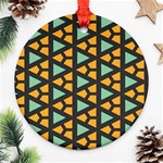 Green triangles and other shapes pattern 			Ornament (Round) Front