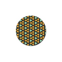 Green triangles and other shapes pattern 			Golf Ball Marker