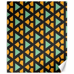 Green Triangles And Other Shapes Pattern 			canvas 8  X 10  by LalyLauraFLM