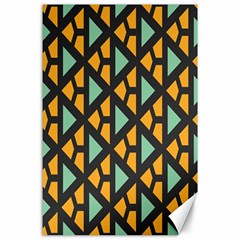 Green Triangles And Other Shapes Pattern 			canvas 24  X 36  by LalyLauraFLM