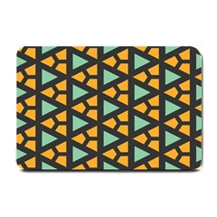 Green Triangles And Other Shapes Pattern 			small Doormat by LalyLauraFLM