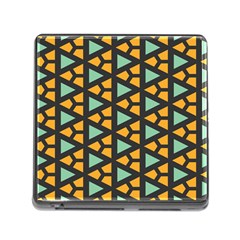 Green triangles and other shapes pattern 			Memory Card Reader (Square)