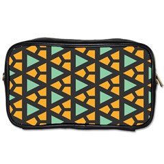 Green Triangles And Other Shapes Pattern 			toiletries Bag (one Side) by LalyLauraFLM