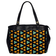 Green Triangles And Other Shapes Pattern 			oversize Office Handbag by LalyLauraFLM