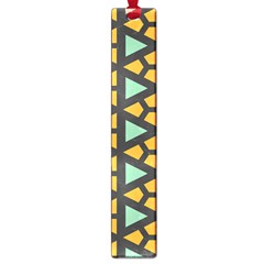 Green triangles and other shapes pattern 			Large Book Mark