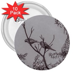 Couple Of Parrots In The Top Of A Tree 3  Buttons (10 Pack)  by dflcprints