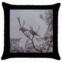 Couple Of Parrots In The Top Of A Tree Throw Pillow Cases (black) by dflcprints