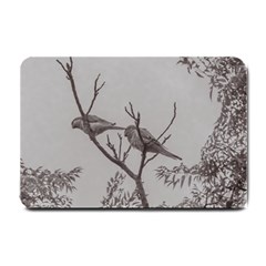 Couple Of Parrots In The Top Of A Tree Small Doormat  by dflcprints