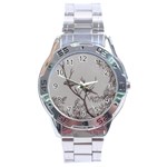 Couple Of Parrots In The Top Of A Tree Stainless Steel Men s Watch Front