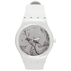 Couple Of Parrots In The Top Of A Tree Round Plastic Sport Watch (m) by dflcprints