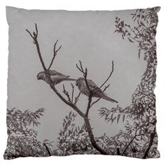 Couple Of Parrots In The Top Of A Tree Large Cushion Cases (one Side)  by dflcprints