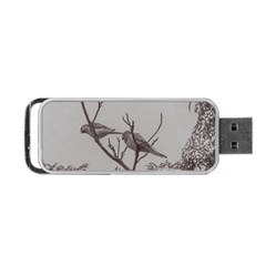 Couple Of Parrots In The Top Of A Tree Portable Usb Flash (one Side)