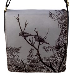 Couple Of Parrots In The Top Of A Tree Flap Messenger Bag (s) by dflcprints