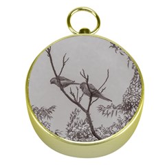 Couple Of Parrots In The Top Of A Tree Gold Compasses by dflcprints