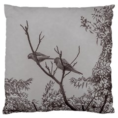 Couple Of Parrots In The Top Of A Tree Standard Flano Cushion Cases (one Side)  by dflcprints