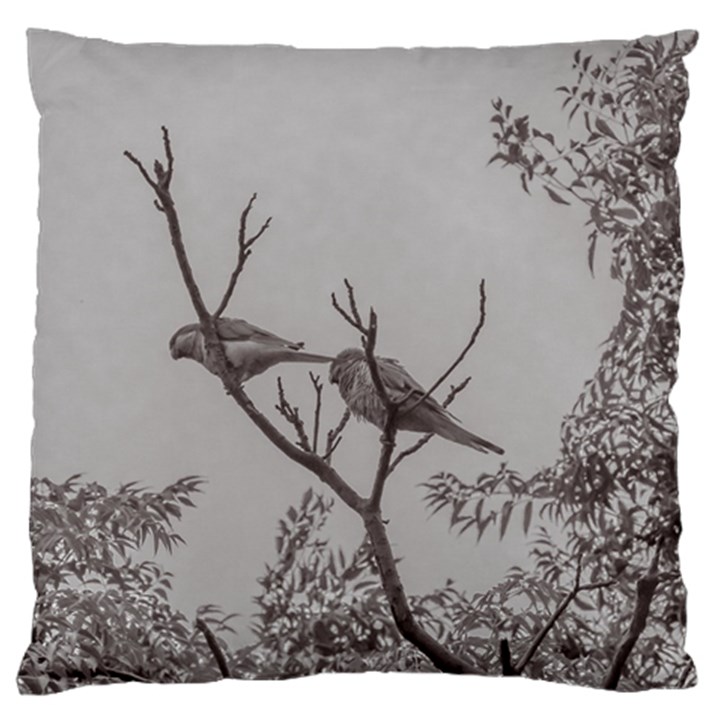 Couple Of Parrots In The Top Of A Tree Large Flano Cushion Cases (One Side) 