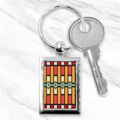 Rhombus And Stripes Pattern 			key Chain (rectangle) by LalyLauraFLM