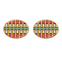 Rhombus And Stripes Pattern 			cufflinks (oval) by LalyLauraFLM