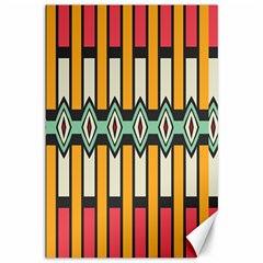 Rhombus And Stripes Pattern 			canvas 12  X 18  by LalyLauraFLM