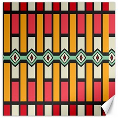 Rhombus And Stripes Pattern 			canvas 16  X 16  by LalyLauraFLM