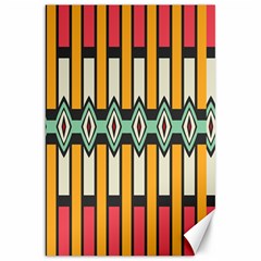 Rhombus And Stripes Pattern 			canvas 20  X 30  by LalyLauraFLM