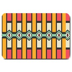 Rhombus And Stripes Pattern 			large Doormat by LalyLauraFLM