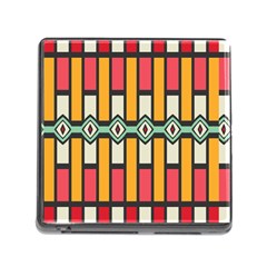 Rhombus And Stripes Pattern 			memory Card Reader (square) by LalyLauraFLM