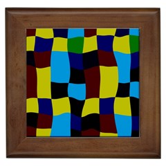 Distorted Squares In Retro Colors 			framed Tile by LalyLauraFLM