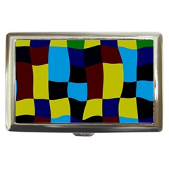 Distorted Squares In Retro Colors 			cigarette Money Case by LalyLauraFLM