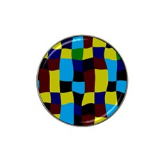 Distorted Squares In Retro Colors 			hat Clip Ball Marker by LalyLauraFLM