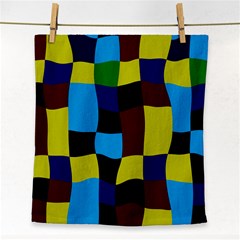 Distorted Squares In Retro Colors 			face Towel by LalyLauraFLM