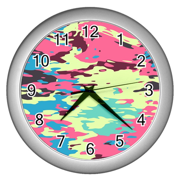 Chaos texture 			Wall Clock (Silver)