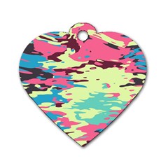 Chaos Texture 			dog Tag Heart (one Side) by LalyLauraFLM