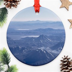 Window Plane View Of Andes Mountains Ornament (round)  by dflcprints