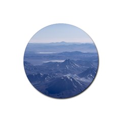 Window Plane View Of Andes Mountains Rubber Round Coaster (4 Pack)  by dflcprints