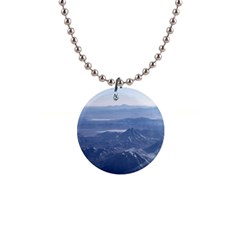 Window Plane View Of Andes Mountains Button Necklaces by dflcprints