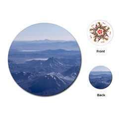 Window Plane View Of Andes Mountains Playing Cards (round)  by dflcprints