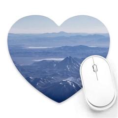 Window Plane View Of Andes Mountains Heart Mousepads by dflcprints