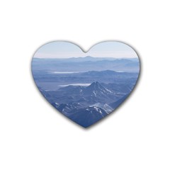 Window Plane View Of Andes Mountains Heart Coaster (4 Pack)  by dflcprints