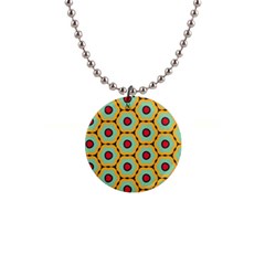 Floral Pattern 			1  Button Necklace by LalyLauraFLM