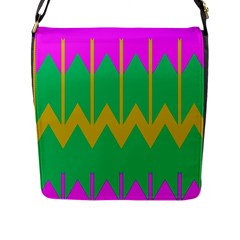 Chevrons 			flap Closure Messenger Bag (l) by LalyLauraFLM