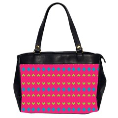 Hearts And Rhombus Pattern Oversize Office Handbag (2 Sides) by LalyLauraFLM