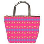 Hearts and rhombus pattern 	Bucket Bag Front