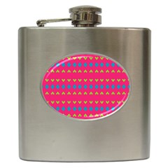 Hearts And Rhombus Pattern 			hip Flask (6 Oz) by LalyLauraFLM